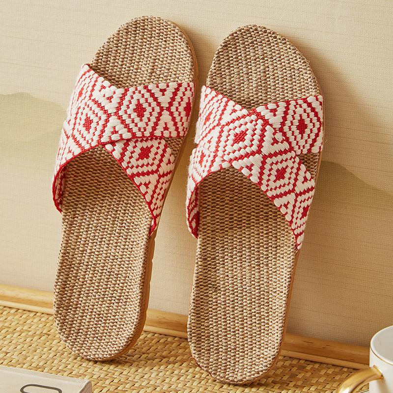 FL Four Seasons Women's Linen Deodorant Anti-slip Indoor/Outdoor Silent Slippers