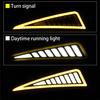 Car Led Bumper Strip Cob Daytime Running Light Yellow Turn Signal Daylight Drl