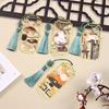 Chinese Style Hollowed Cat Bookmark Tassels Flower Retro Metal Reading Bookmark Creative Book Page Marker Birthday Gift