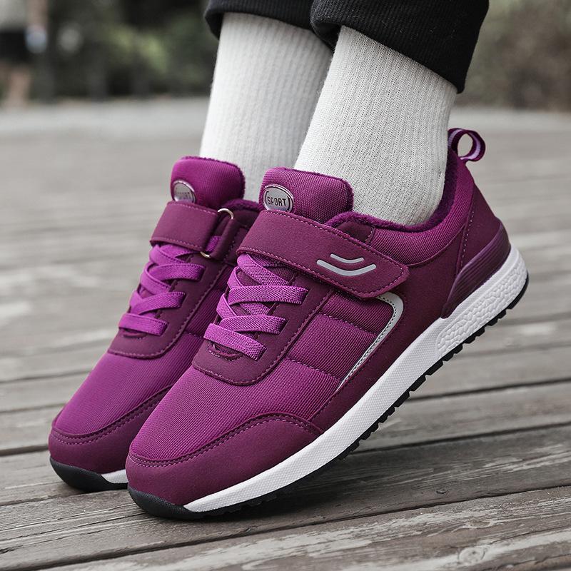 Autumn and winter cotton shoes elderly shoes large size 47 women's shoes mother shoes warm middle-aged and elderly father walking shoes velvet men's