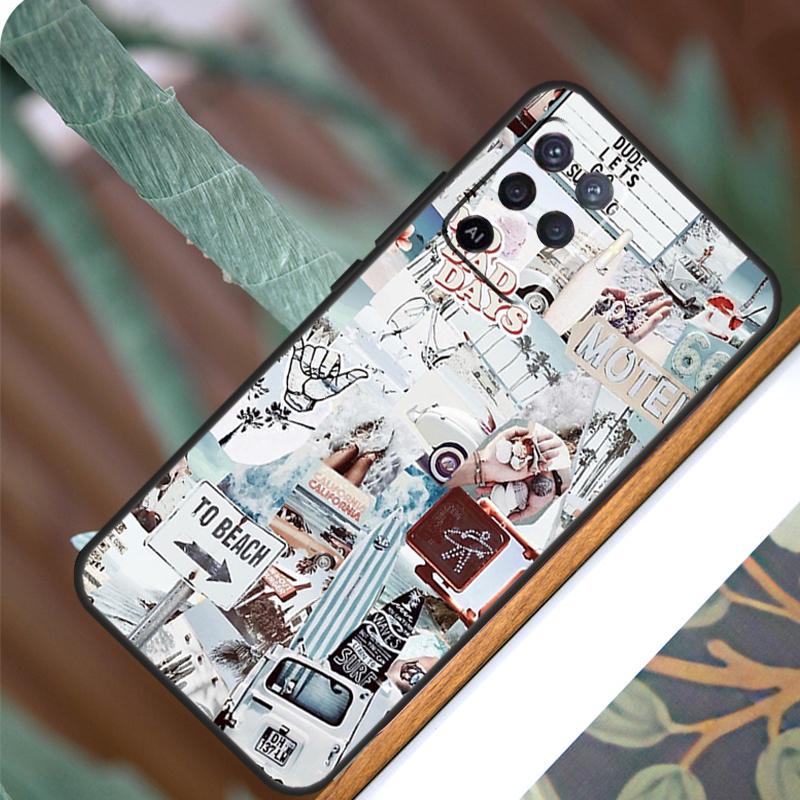 Летний пляжный коллаж для OPPO A52 A72 A92 A98 A78 A58 A5 A9 A15 A17 A77 A53S A57S A94 A74 A54 A16 A76 A96 Чехол