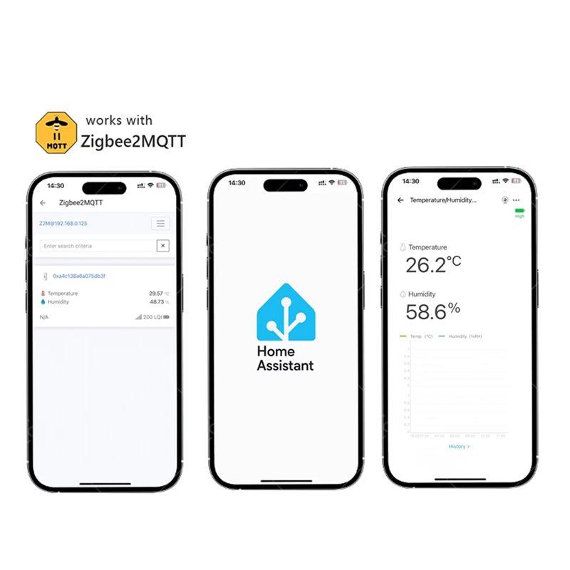A34R Для Умного Дома Совместимый Zigbee 3.0 Датчик Температуры и Влажности с ЖК-дисплеем