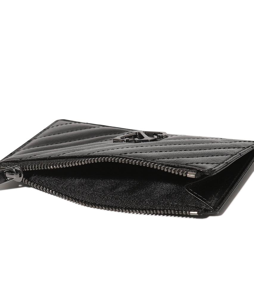 Off-White Quilted Card Wallet Long (Black)