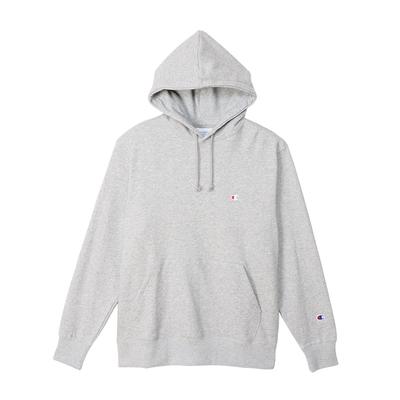 Длинная толстовка с капюшоном One Point Logo Oxford Grey [Champion], с капюшоном, рукав, флис, вышивка, толстовка, C3-W101/C3-W101Z/C3-W101L/C3-Y136L, мужская,