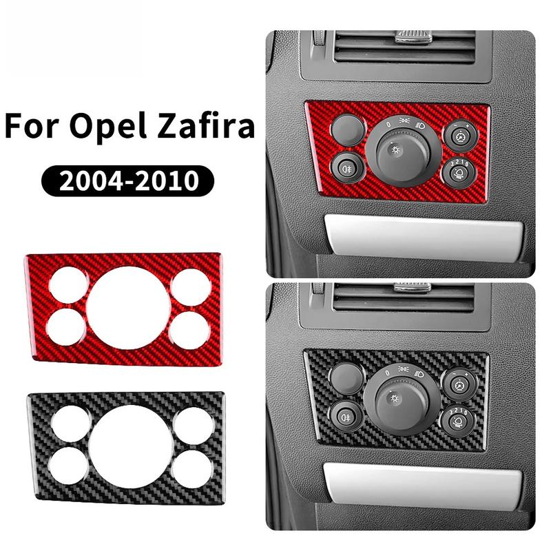 Fibra de carbono para Opel Zafira04-10, embellecedor para interruptor de faros, resistente a arañazos y al desgaste, decoración interior,