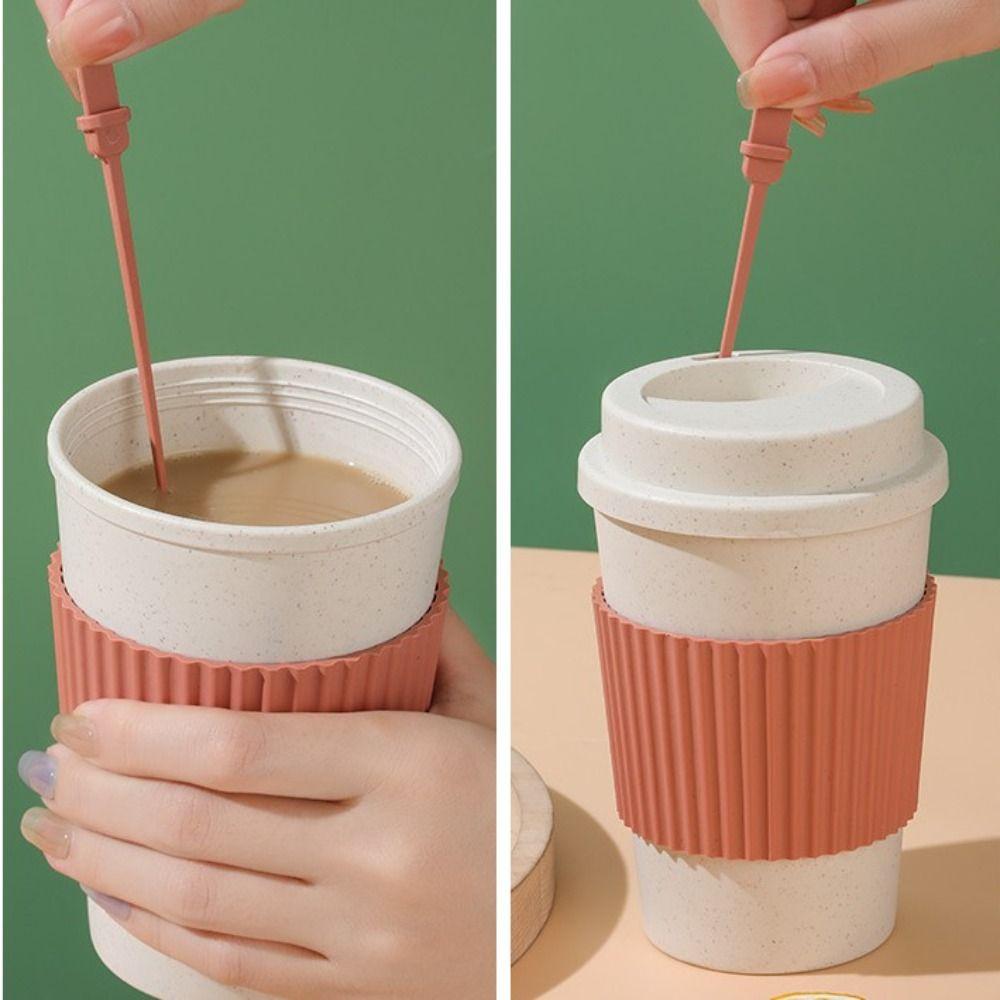 Кофейные чашки из пшеничной соломы с крышками, чашка для молока, портативная кофейная кружка, для дома