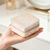 Portable Jewelry Organizer Box Earrings Rings Necklaces Travel Storage Soft Velvet Lined Hard Case Square Zipper