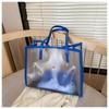 2pcs/set Beach Jelly Shoulder Bag Waterproof Shopping Bag Casual Transparent Totes Bag  Outdoor