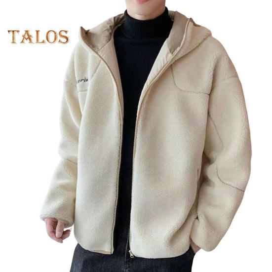 Мужская куртка, пальто с капюшоном, длинный рукав, вышитый буквенный принт, однотонное пальто, застежка-молния, толстый флис, теплая зимняя верхняя одежда