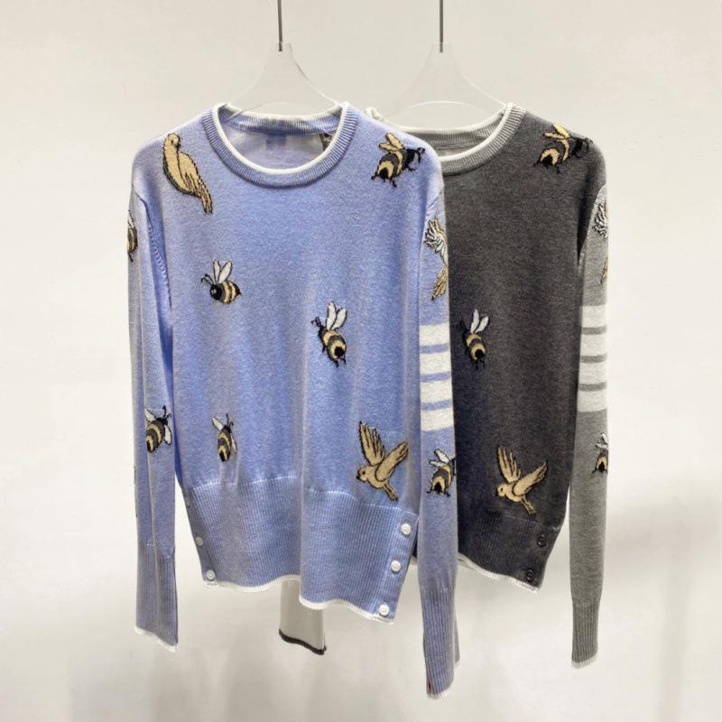 In-Stock Bee Jacquard Wool Slim-Fit Pullover