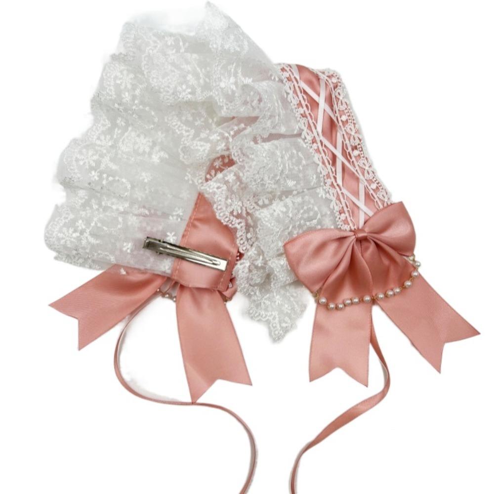 Ribbon Bow Lolita Lace Headband Pearl Lolita Hair Clip Creative Maid Cosplay Headdress Daily