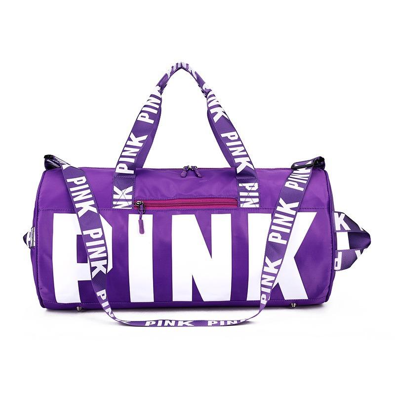 2026Dry and wet separation fitness bag, yoga, swimming, and travel bag, large capacity, lightweight, Korean-style, with letter print, cylindrical
