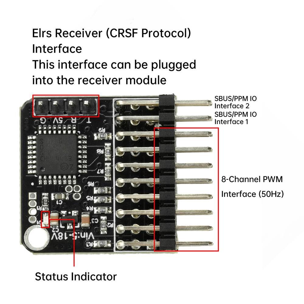 PPM-SBUS 8CH PWM Signal Converter transmitter for CRSF PPM PWM SBUS Signal Conversion RC drone Fpv uav Receivers DC 5-18V 50Hz