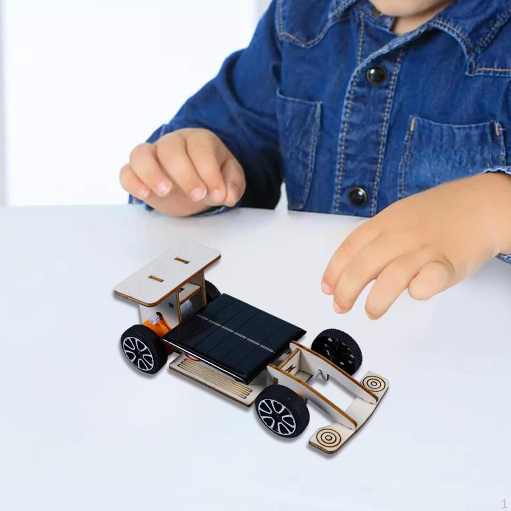 Игрушечный гоночный автомобиль на солнечных батареях, строительные наборы, сборка, поделки, деревянная модель транспортного средства, экспериментальный проект 3D