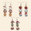 Женские серьги-капли на рождественскую тематику: Лось, Дерево, Санта, Носки, Пряничный человечек