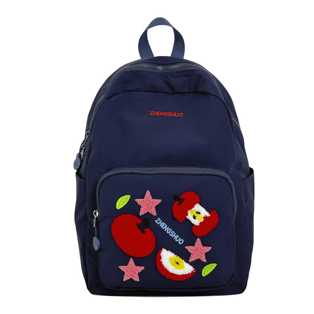 Nylon fabric lightweight student backpack, cute star-shaped fruit large-capacity cartoon travel women's backpack