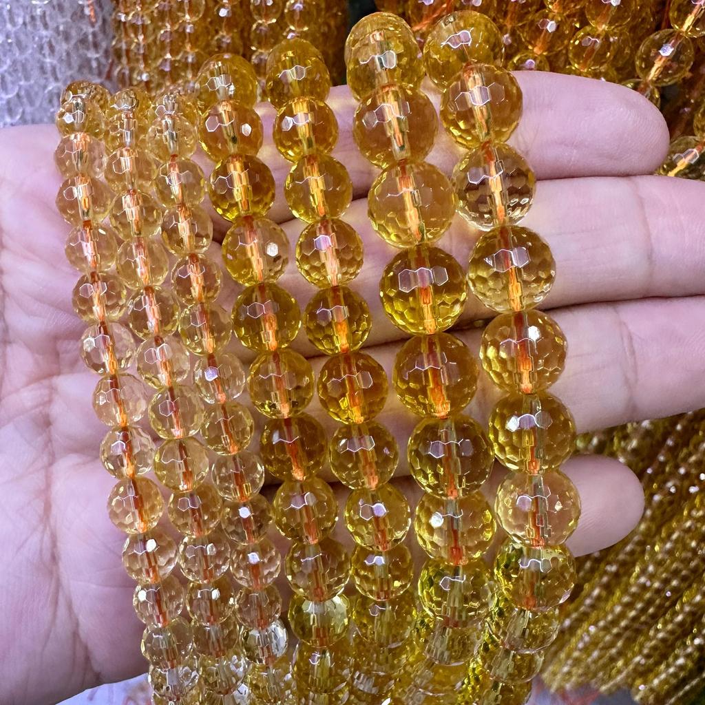 Гидротермальные цитриновые граненые бусины 6 мм 8 мм 10 мм, бусины из кристалла цитрина, бусины из желтого кварца для изготовления ювелирных изделий