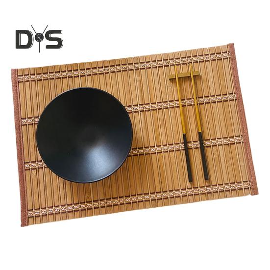 Bamboo Woven Placemat Retangle Shape Thickened Heat-Resistant Oil-Resistant Non-Slip Parties Weddings Banquets Table Decoration Dining Kitchen Mat