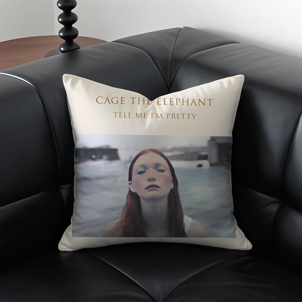 cage the elephant album cover Cushion Cover Pillow Case Antidustmite Invisible zipper silky plush cushion