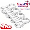 4Pcs PD 120W TYPE C to Type C Cable For IPhone17 16 15 Fast Charging For Huawei Xiaomi Samsung Type C Cable Accessories