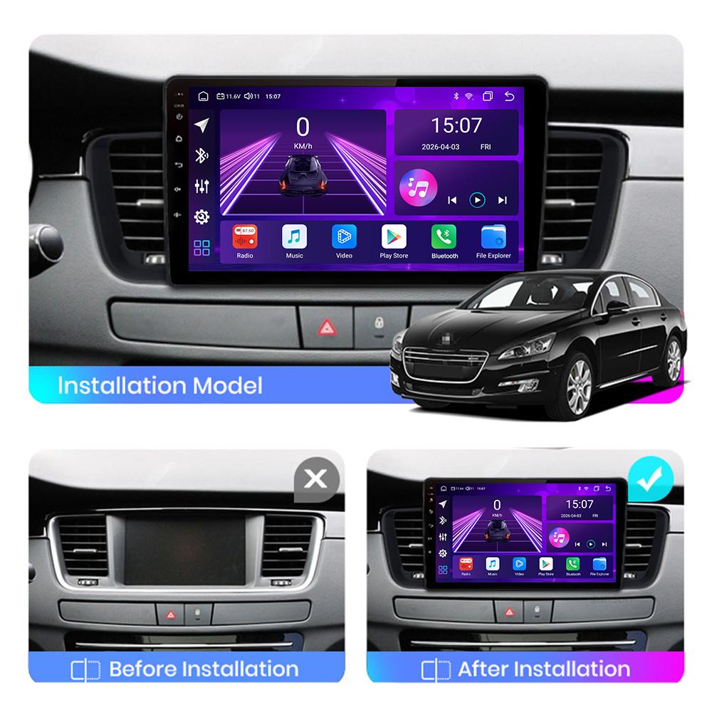 Android Car-Play Автомагнитола Для Peugeot 508 2011-2018 Мультимедийный Плеер Головное Устройство Стерео Навигация GPS BT WIFI, 8 ЯДЕР ,2+32ГБ