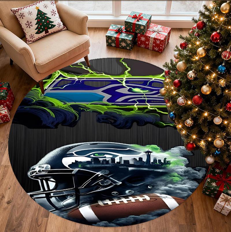 Круглый ковер с узором NFL, коврик для помещений/улицы, для пикника, игровой комнаты, спальни, офиса, гостиной, ковер для домашнего декора, подарок на день рождения