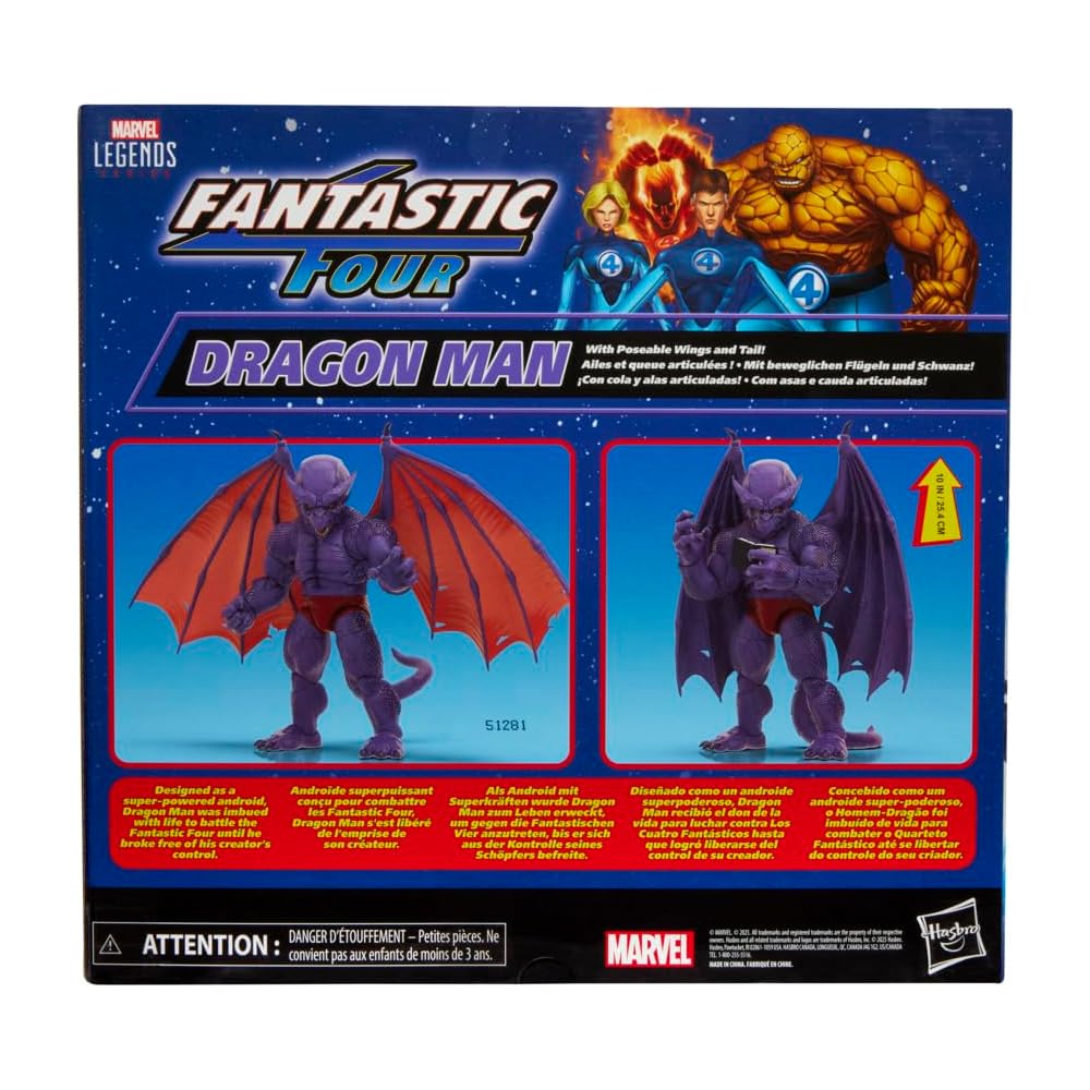 [Эксклюзив Amazon.co.jp] Hasbro Marvel Legends Series Фантастическая Четверка Дракон Фантастическая Четверка Комикс Взрослая Коллекционная Фигурка G0603 Оригинал