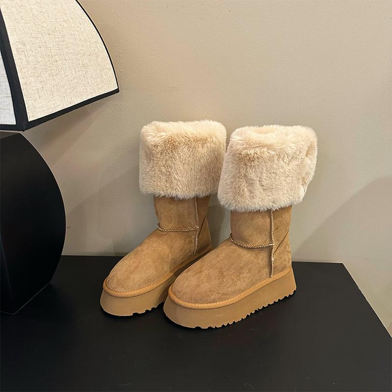 Ruodan женские зимние сапоги 2025 новая зимняя бархатная утолщенная обувь для Северо-Востока до минус 40 градусов теплая на толстой подошве с внутренней платформой