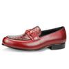 Fashion Comfortable Men Loafers Genuine Leather Men Shoes Snake Pattern Printing Comfortable Daily Office Wearing Red Color Fashion Shoe