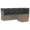 VidaXL Salon de Jardin avec Coussins 5 pcs, Canapés de Terrasse, Ensemble de Meubles de Patio, Mobilier d'Extérieur, Gris 3255808