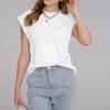 Womens Basic T-Shirts Short Sleeve Curved Hem Summer Tops Fitted Tees Clothing