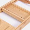 Бамбуковый поднос для ванны с держателем для бокала для вина, нескользящая ручка, регулируемая полка для ванны, многофункциональная подставка для книг, ванная комната