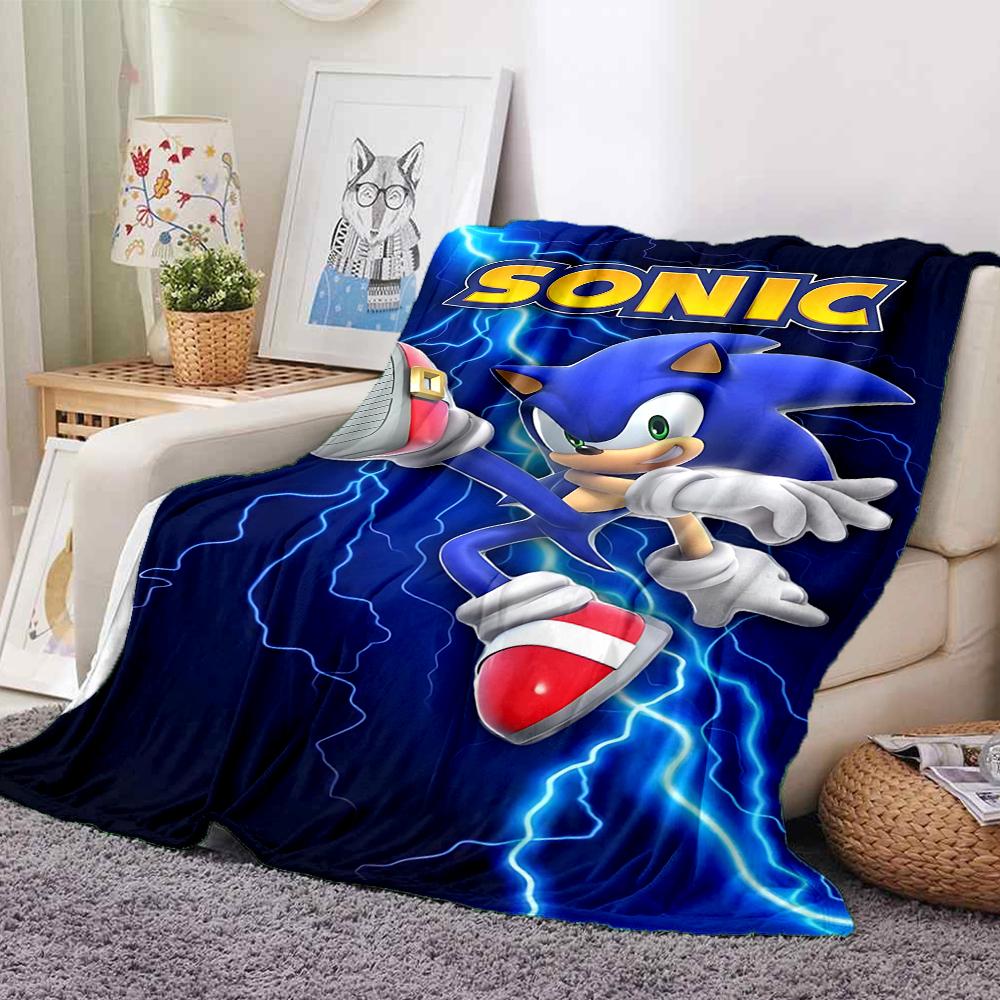 1Pc Sonic Adventure Blanket Soft And Comfortable Casual Warm Camping Travel Christmas Halloween Xmas Gift M929275