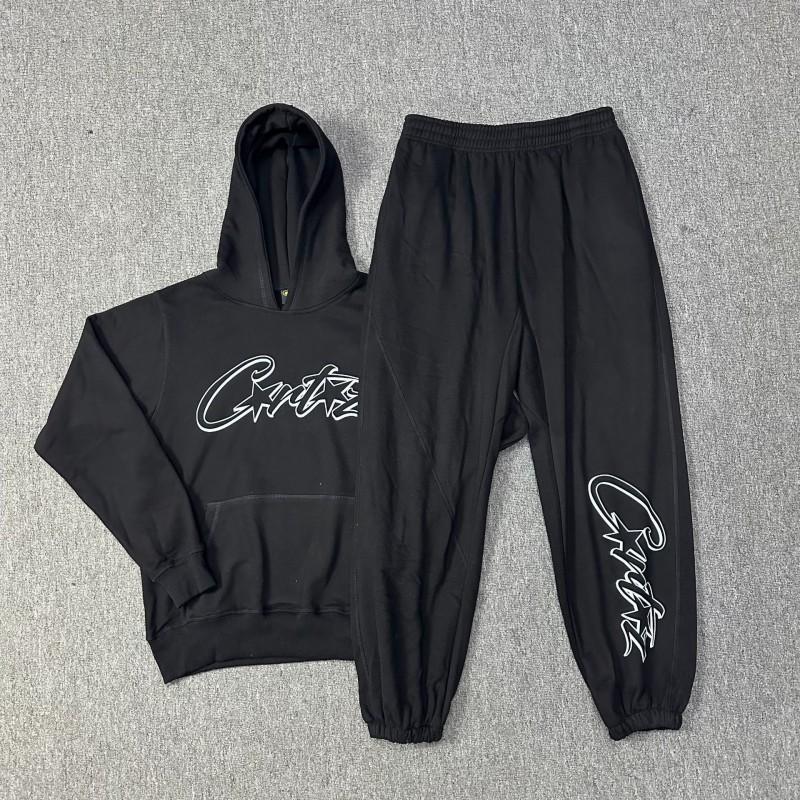 Classic Ship Print Hooded Sweatshirt Matching Jogger Pants Set Men Women Streetwear Casual Outfit
