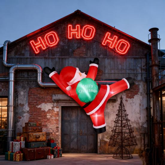 Рождественский надувной Санта-Клаус, уличная декорация, большой светящийся надувной Санта со встроенной светодиодной подсветкой для переднего/заднего двора, сада, газона, наружный декор