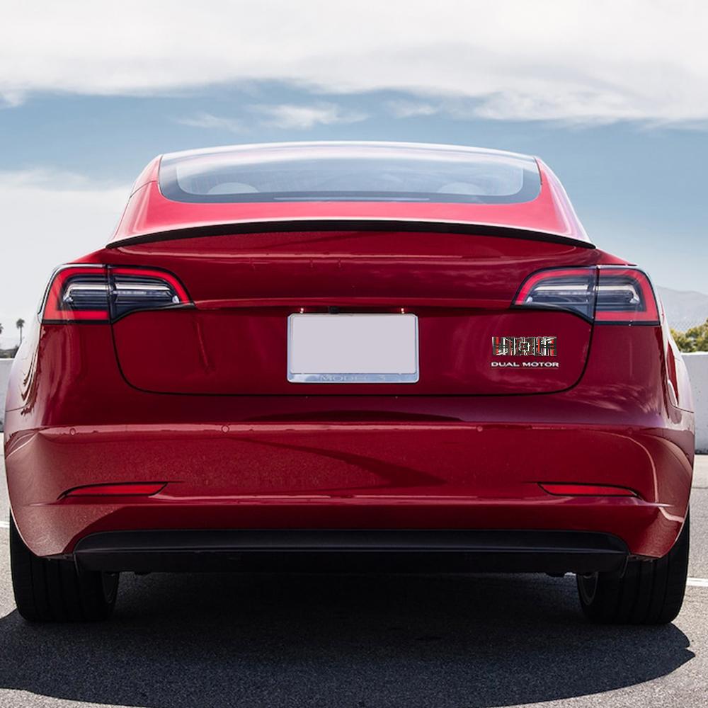 ELSUM1 3D Car Rear Trunk Fender Badge Sticker Decals For Tesla Model 3 Y S X 2021 Roadster Cybertruck Juguete Auto Accessories