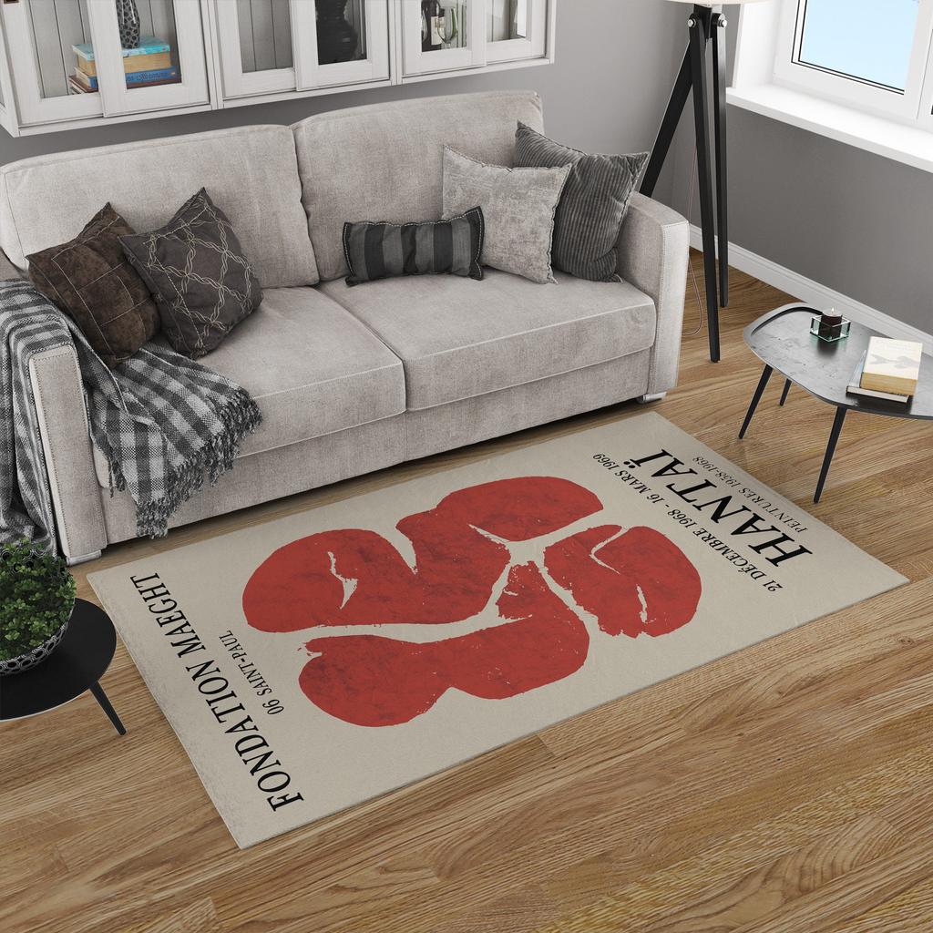 Simon Hantai Galerie Maeght Exhibition Poster Abstract Minimalism Painting Rugs for Bedroom Aesthetic Area Rug Bedroom Door Mat