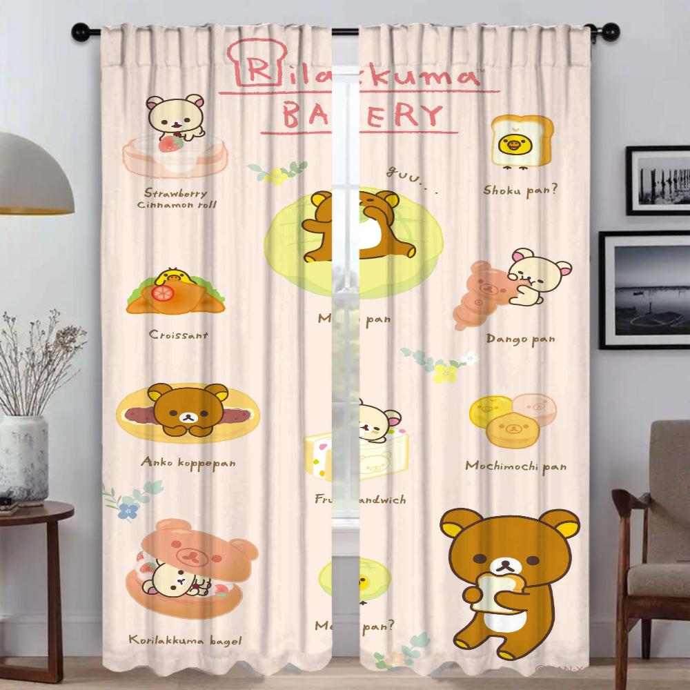 Шторы Rilakkuma для Хэллоуина, Панель для гостиной, Жалюзи, Домашний интерьер, Занавески-перегородки для сидения, Изготовлены из полиэстера