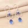 Натуральный камень Танзанит Ювелирные изделия из серебра 925 пробы Серьги ручной работы 2,0" EE-140-15
