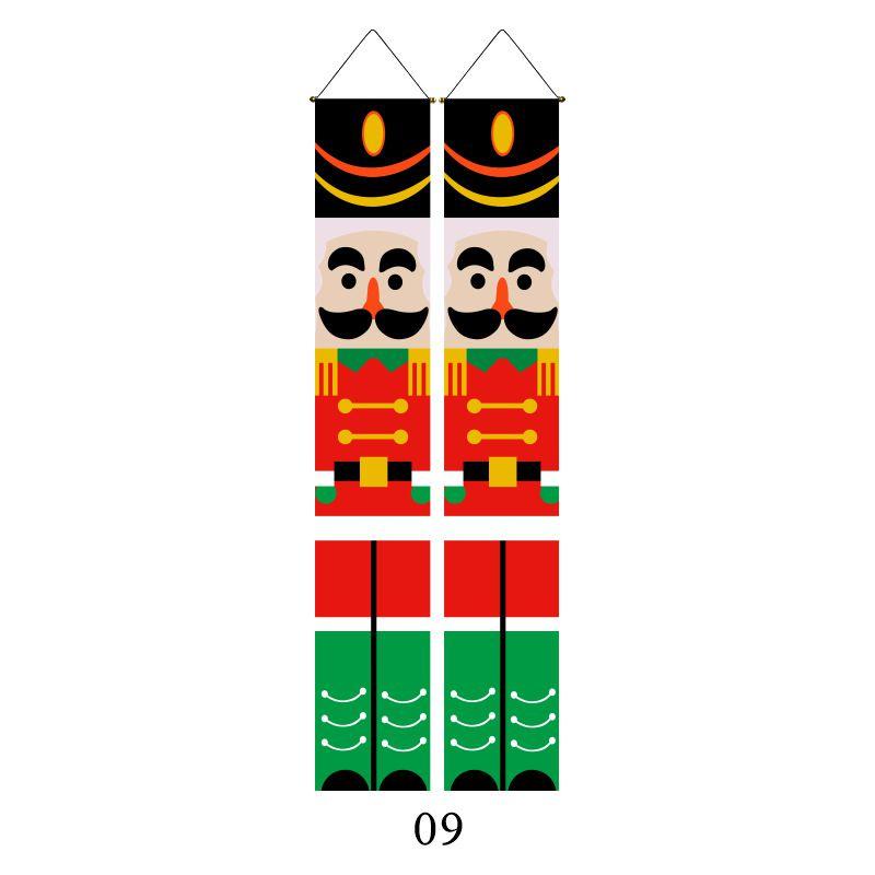 Festive Nutcracker Christmas Decoration Hanging Door Banner Soldier Character Porch Sign