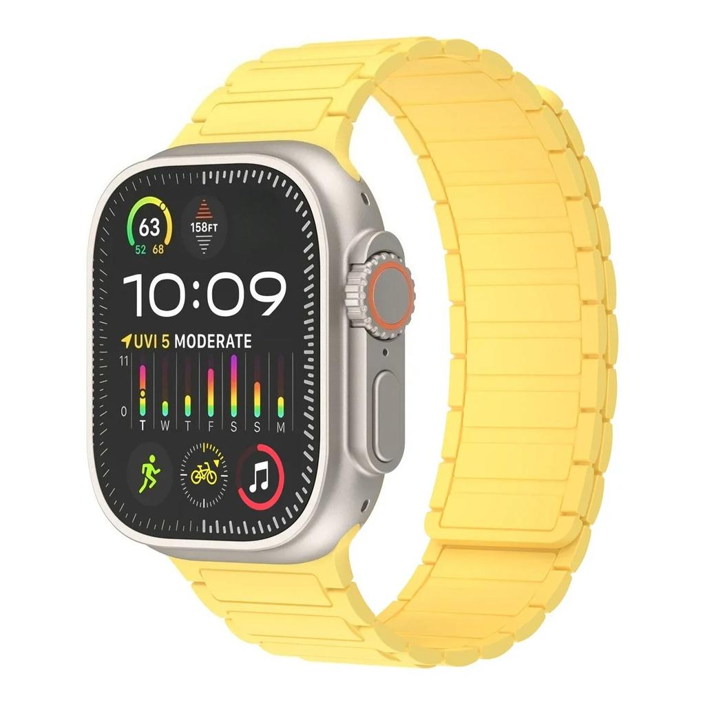 Магнитный спортивный ремешок для Apple Watch Ultra 2 49мм 46мм 45мм 44мм 42мм 38 40 41мм Силиконовый ремешок для IWatch Серии 10 9 8 7 6 5 4