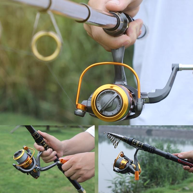 Катушка для удочки Комбинированная дорожная телескопическая удочка для морской и пресной воды, металлическая спиннинговая катушка 12BB