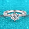 Real 0.5-3CT Moissanite Wedding Ring for Women Sterling Silver Round Brilliant Diamond Solitaire Engagement Rings Gift
