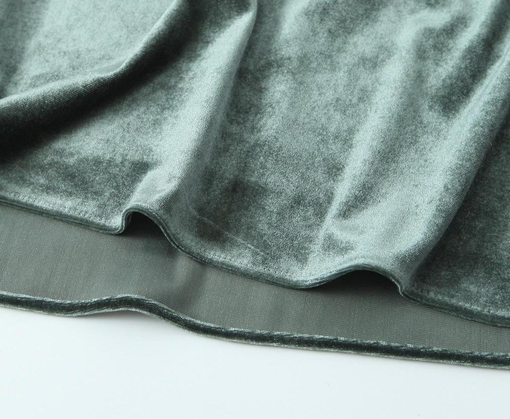 Autumn Velvet Midi Dress for Women - European & American Style Fashion