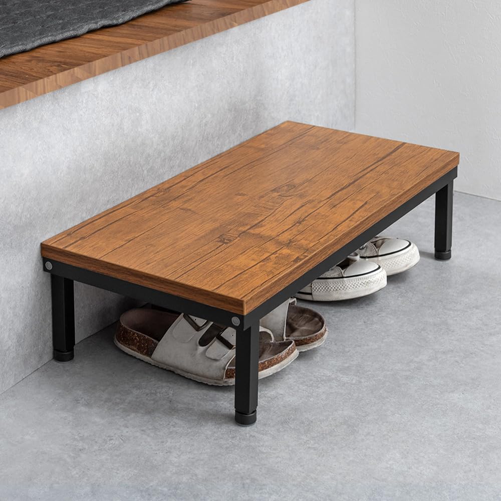 Ступенька для прихожей Air Rhizome CARES, Стильная полка для хранения обуви, Ступенька для прихожей (Светло-коричневый x Черный, Ширина 60 см)