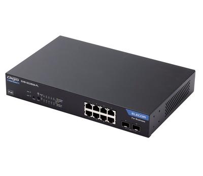 Коммутационный концентратор ELECOM на 8 портов с функцией Gigabit PoE, термостойкостью уровня 2, функцией предотвращения петель до 50 градусов, 3 года гарантии