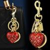 Exquisite Red Heart-Shape Keychain Bag Charms Cute Keychain Car Key Ring For Women Girls Backpack Decoration Accessories Gifts