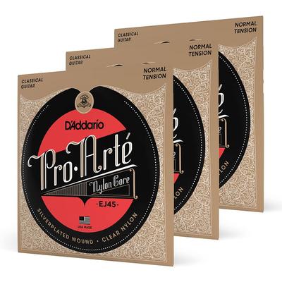 Струны для классической гитары Pro Arte Normal 3 комплекта D'Addario Silver/Clear EJ45-3D []