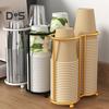 Kitchen Paper Cup Holder Hollow Design 2 Compartments Universal Disposable Cup Organizer Storage Rack for Office Countertop
