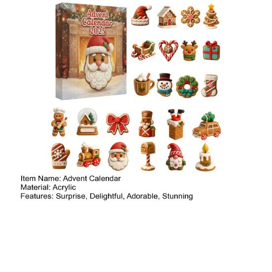 Gingerbread Cookies Advent Calendar 2025 24 Days Christmas Countdown with Mini Ornaments Set Holiday Gift for Kids And Family